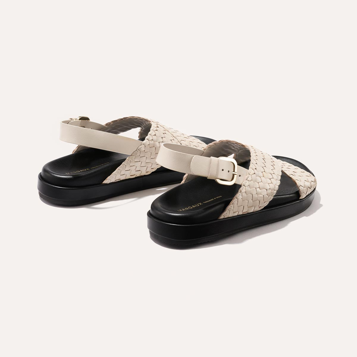 The Petra Sandal - Ecru Woven Leather