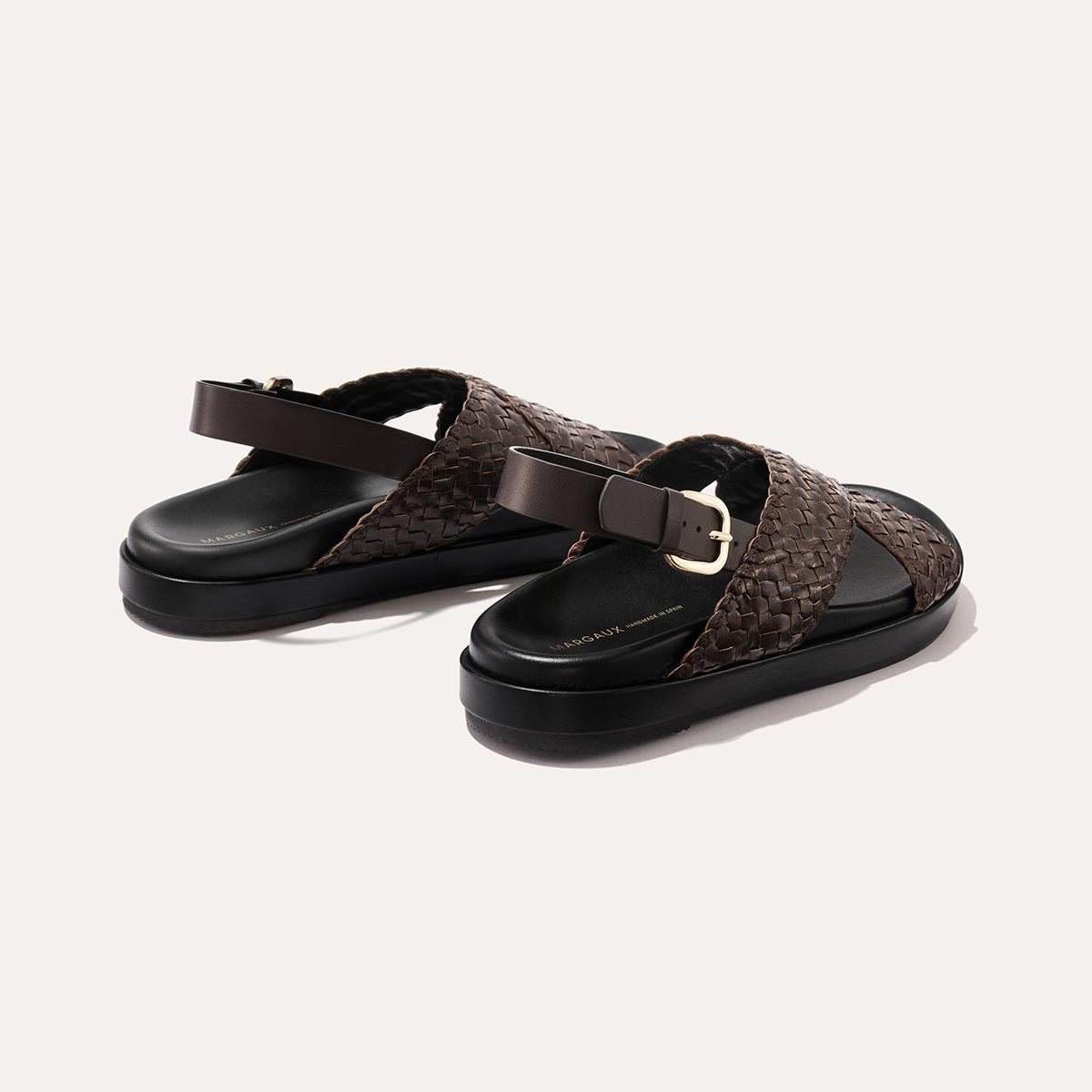 The Petra Sandal - Espresso Woven Leather