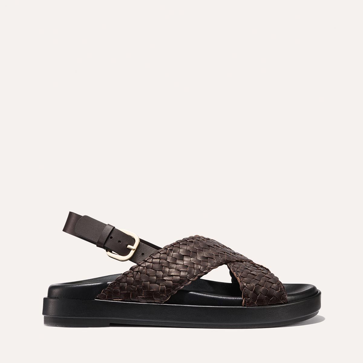 Petra Sandal Espresso Woven Leather