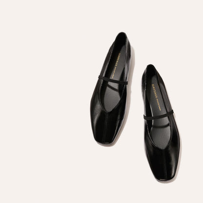 The Phoebe - Black Crinkle-Gloss Nappa