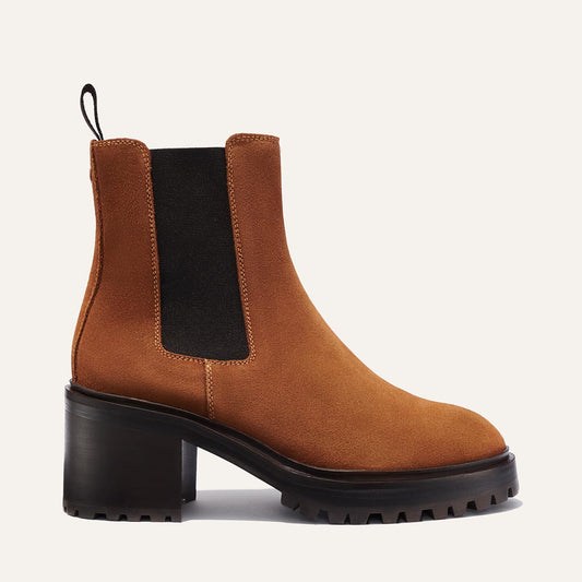 The Platform Chelsea Boot - Maple Suede