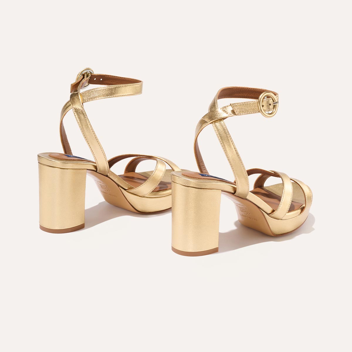 The Platform Sandal - Gold Nappa