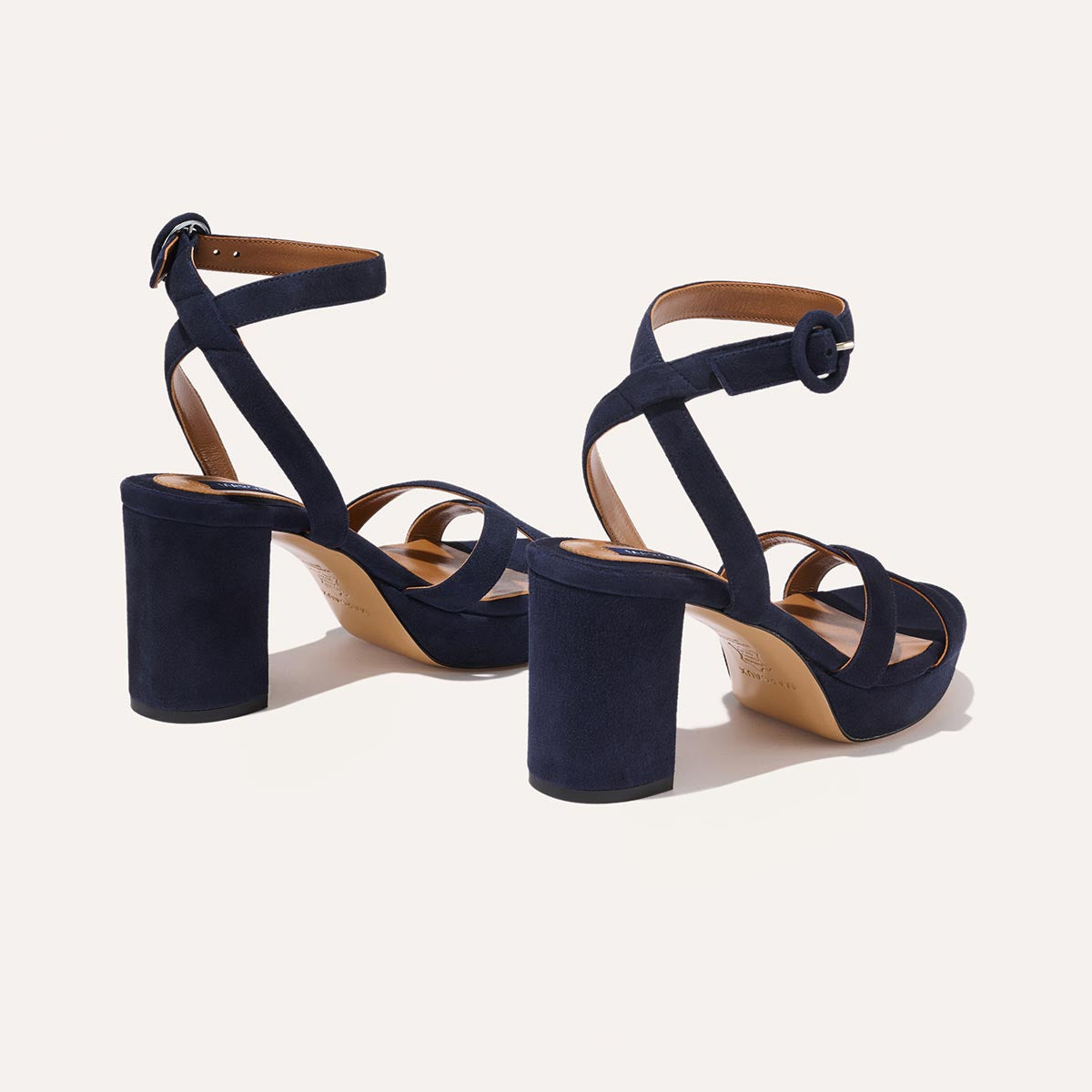 The Platform Sandal - Midnight Suede