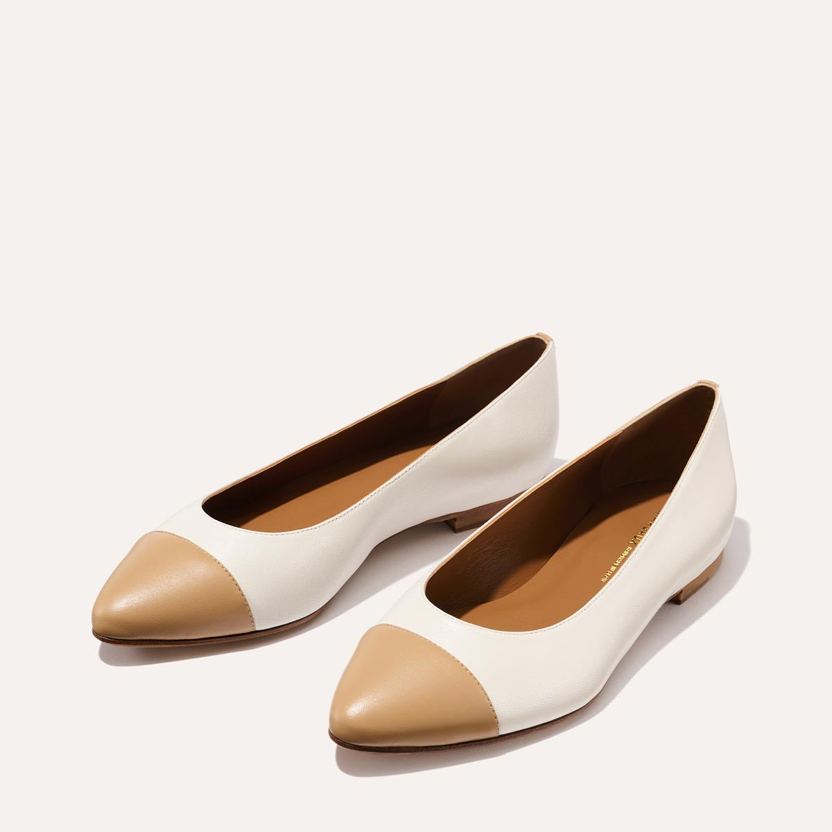 The Pointe - Ivory and Toffee Nappa