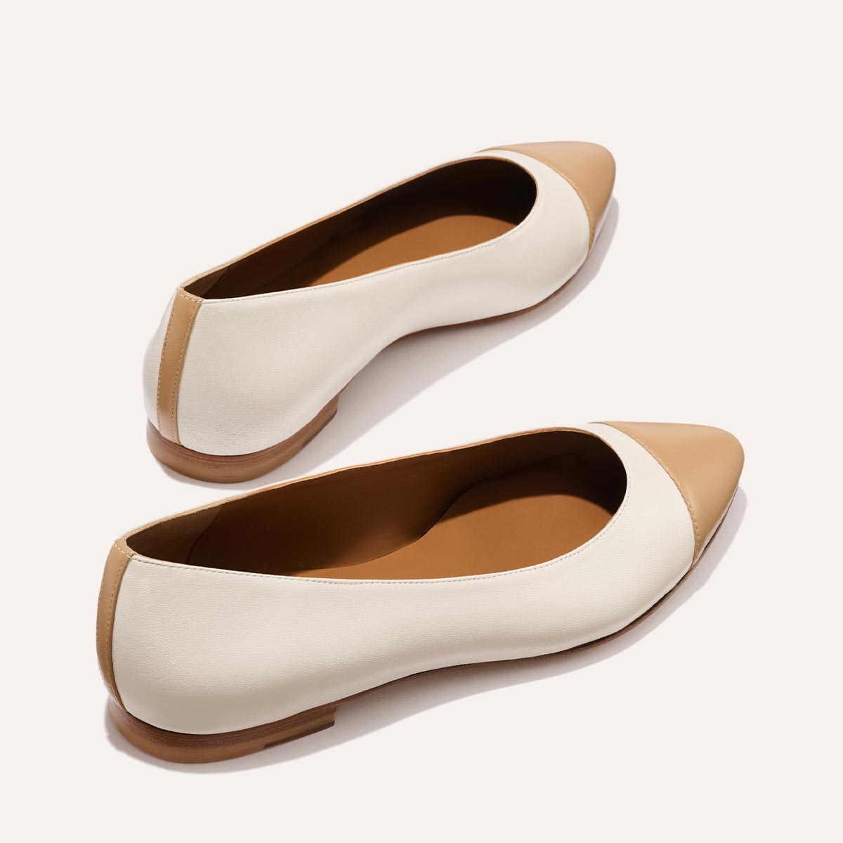 The Pointe - Ivory and Toffee Nappa