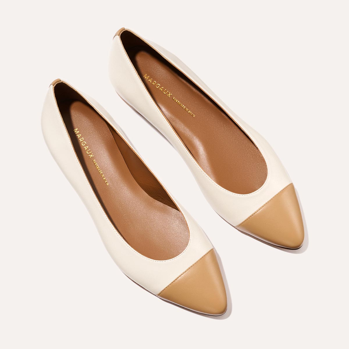 The Pointe - Ivory and Toffee Nappa