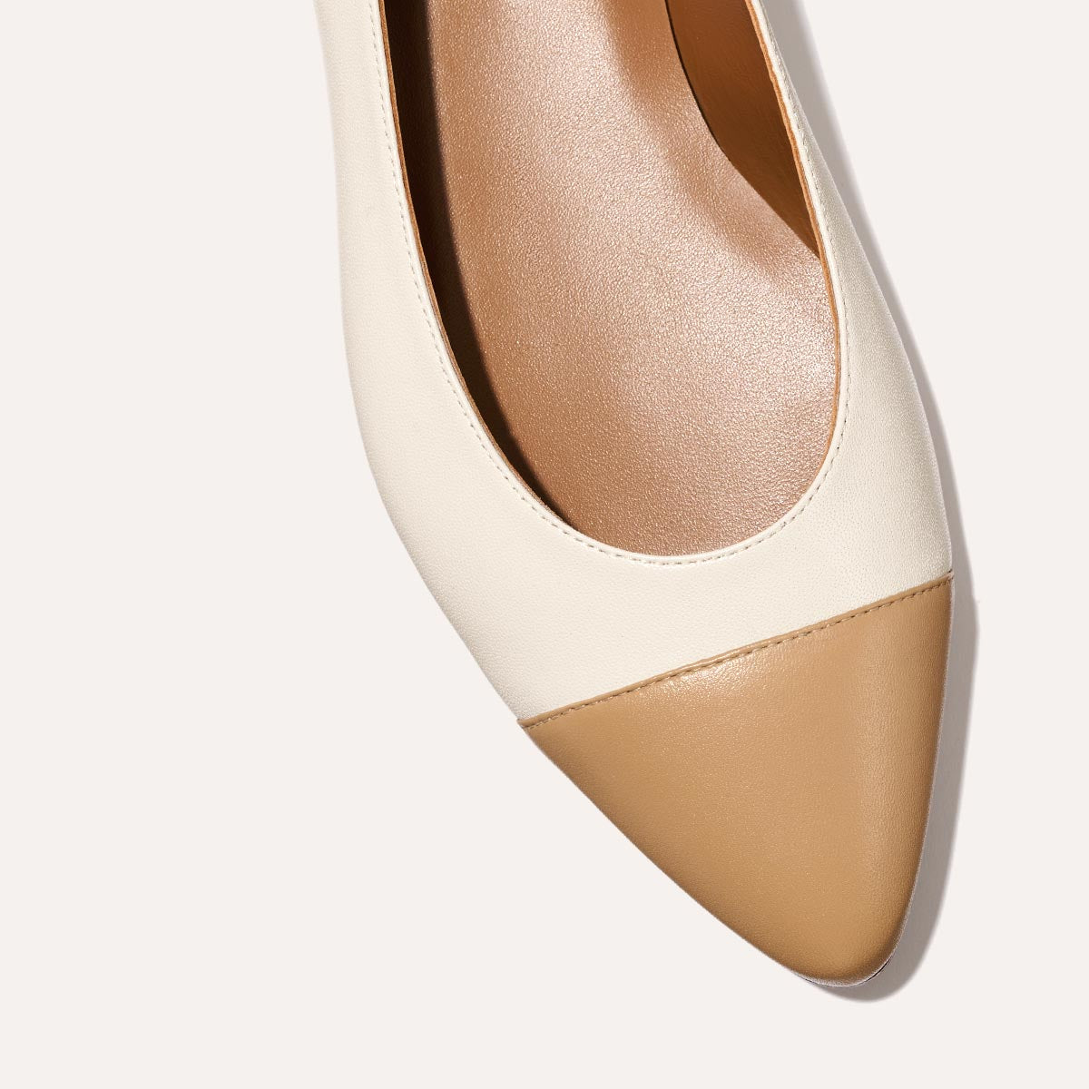 The Pointe - Ivory and Toffee Nappa