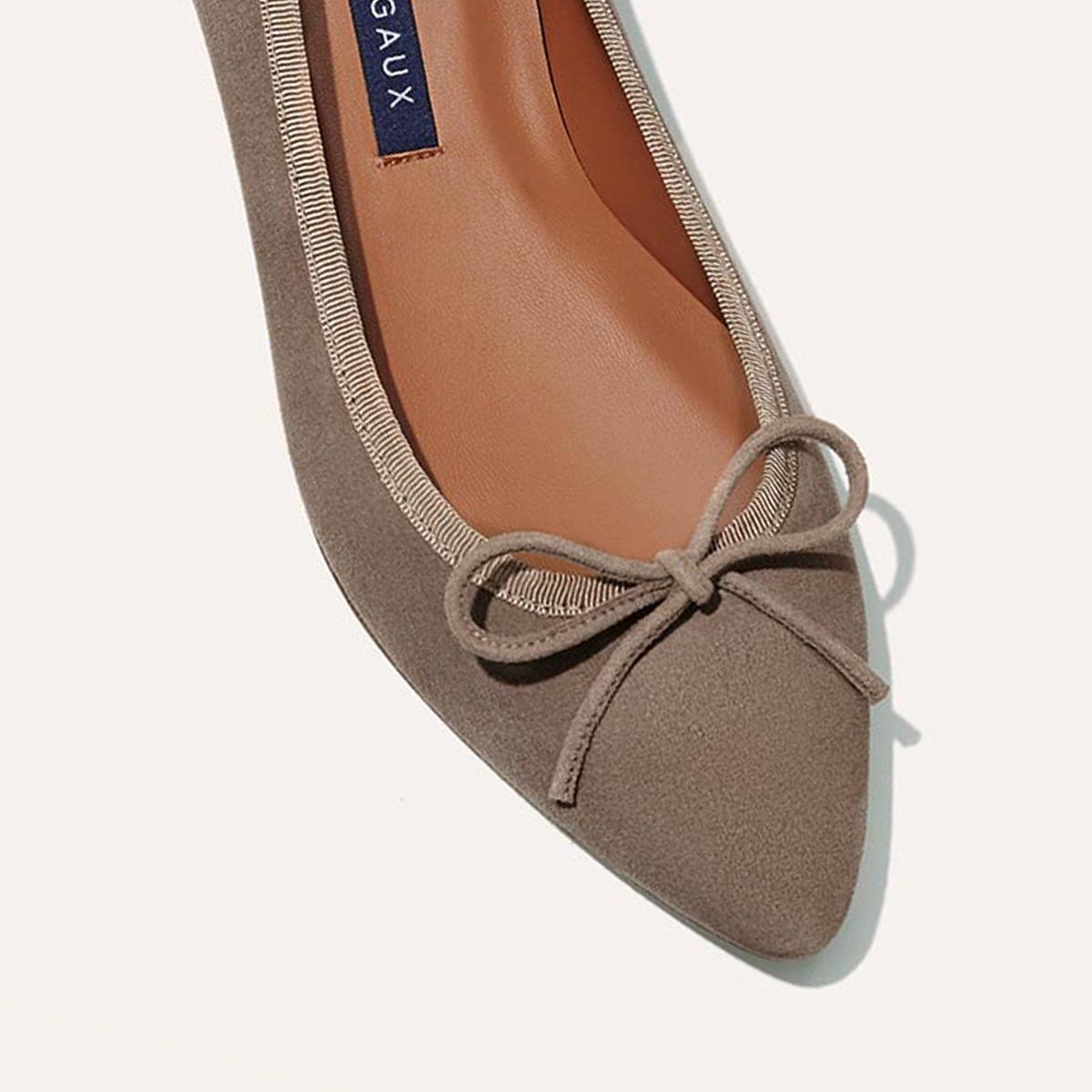 Taupe pointed clearance toe flats