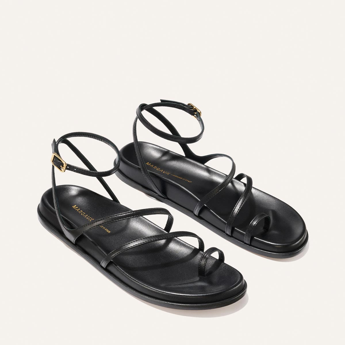The Vesta Sandal - Black Nappa – Margaux