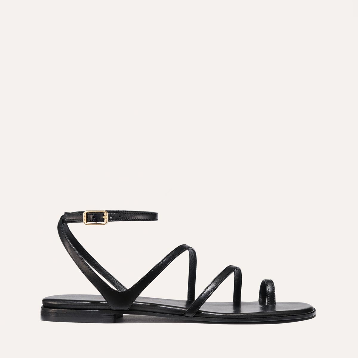 The Positano Sandal - Black Nappa