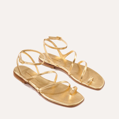 Gold strappy summer sandal