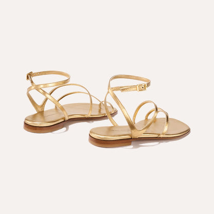 Gold strappy summer sandal