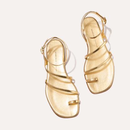 Gold strappy summer sandal