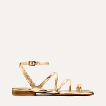 Gold strappy summer sandal