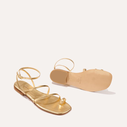 Gold strappy summer sandal