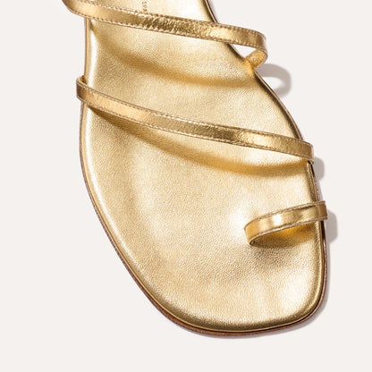 Gold strappy summer sandal