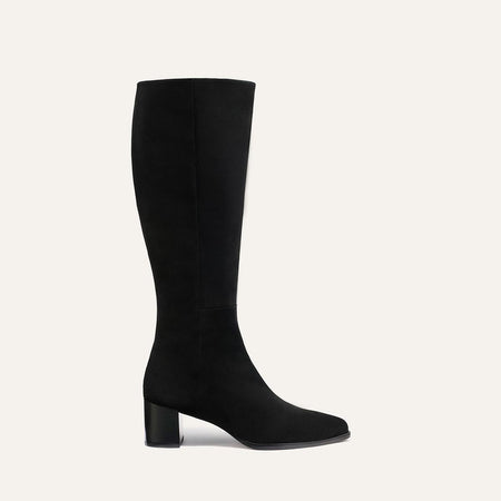 black high heel dress boots Billini Domineca Knee Heeled structured shaft Margaux - The Uptown Boot