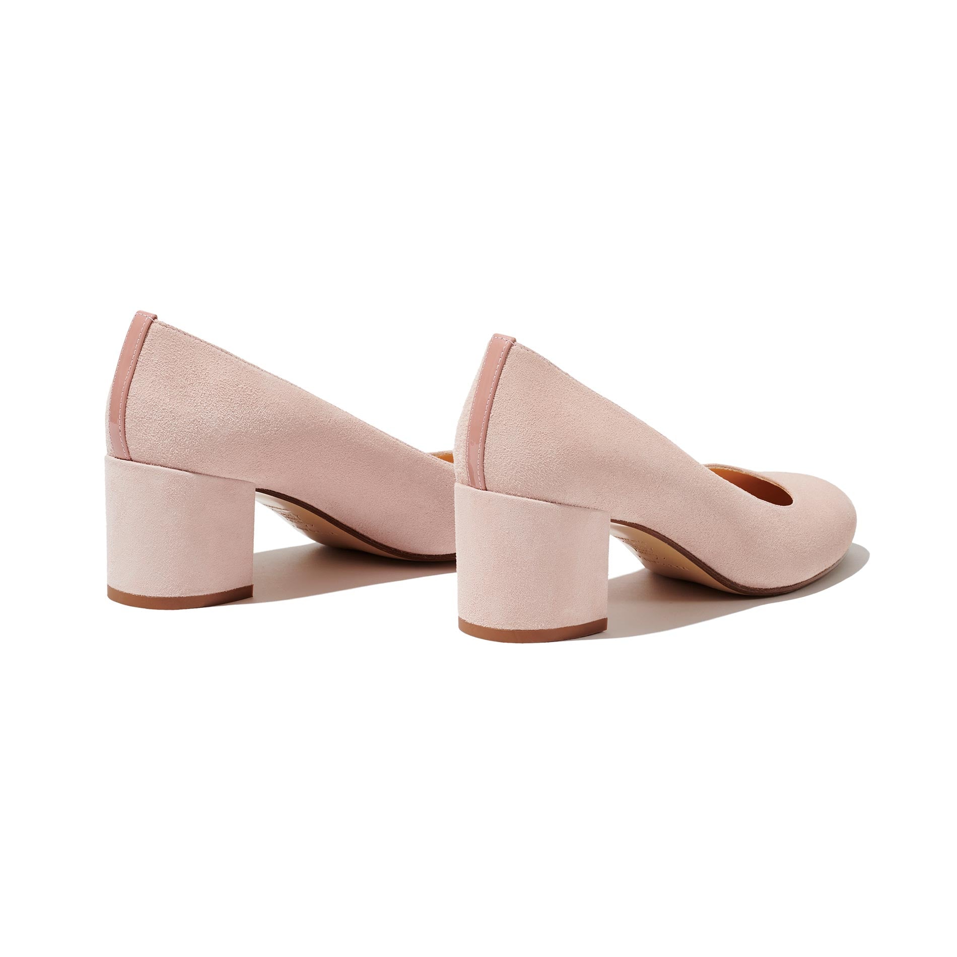 Blush block outlet heel pumps