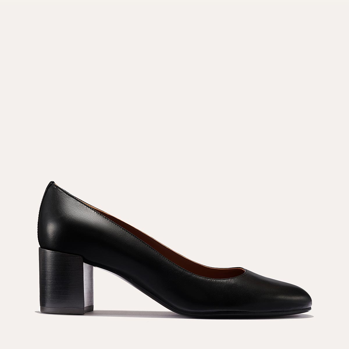 Margaux's classic and comfortable workwear Heel, made in Spain from soft, black Italian nappa leather