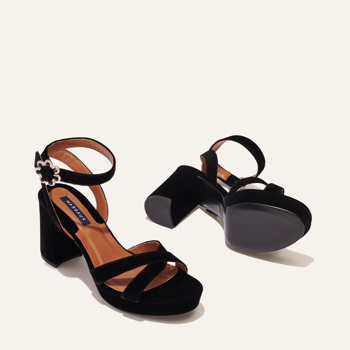 The Platform Sandal - Black Velvet