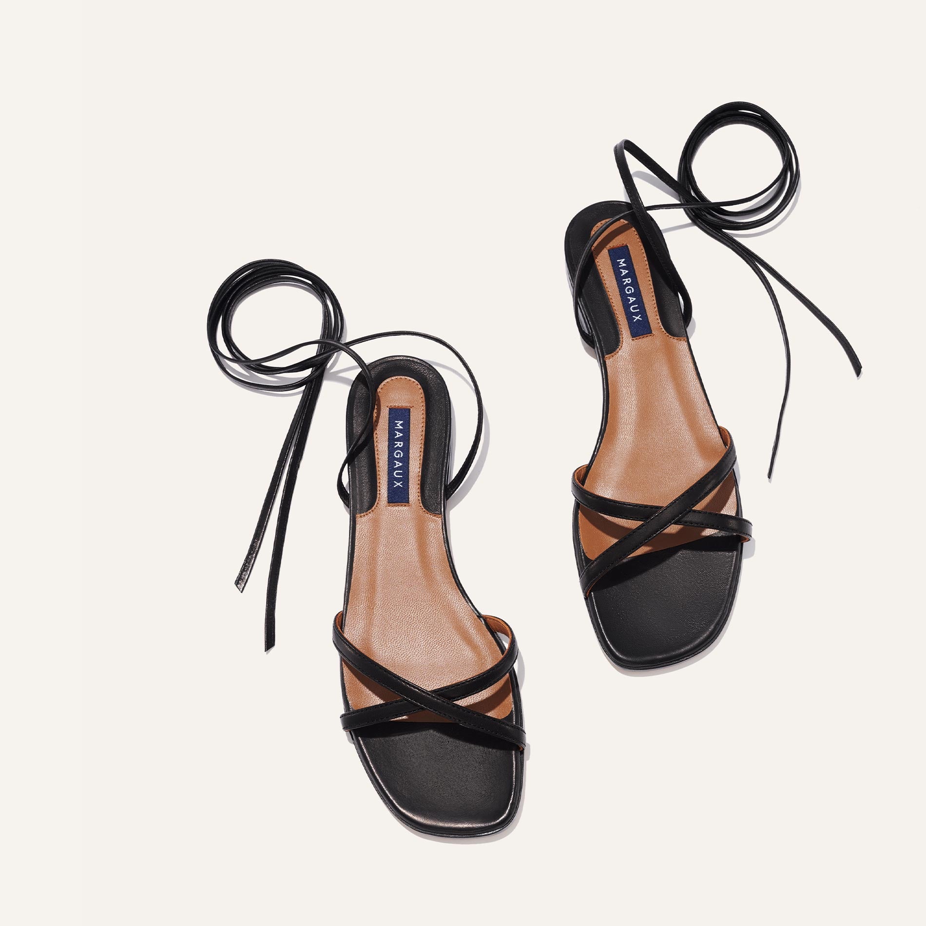 The Wrap Sandal Black Nappa Margaux