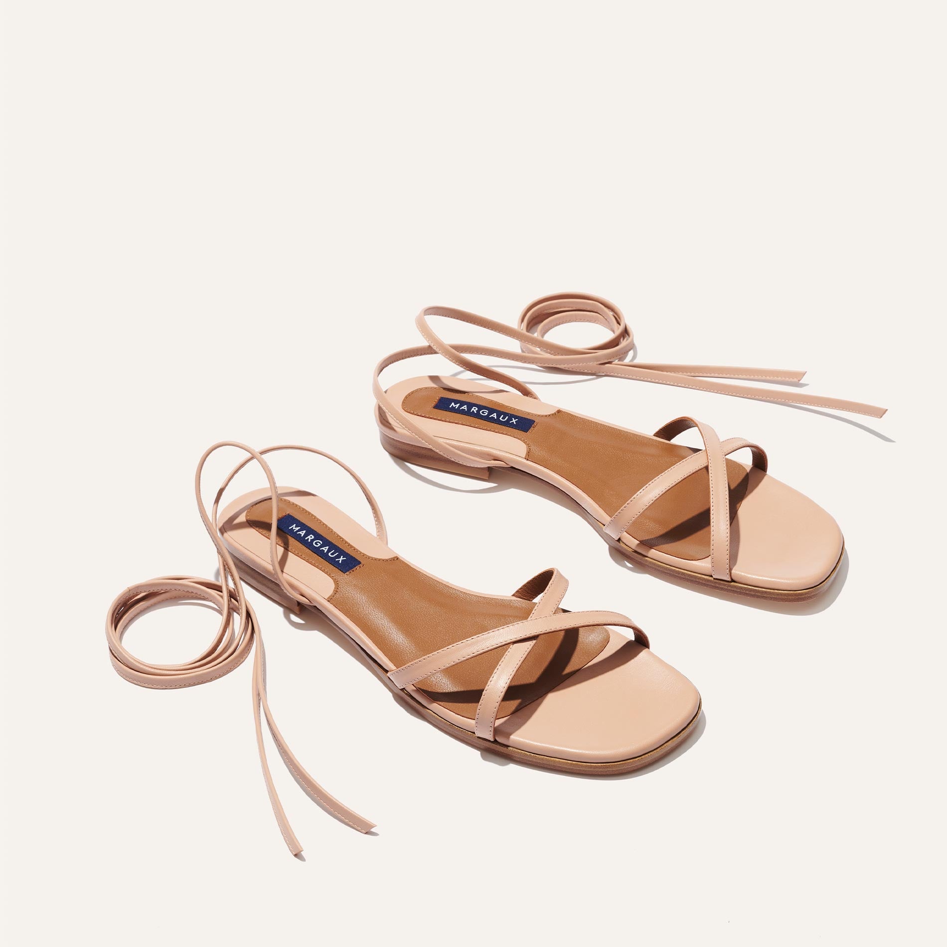 Nude discount wrap sandals